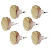 6 Ganchos Penduradores de Parede em Pinus 20mm Bola 6 Ganchos Penduradores de Parede em Pinus 20mm Bola