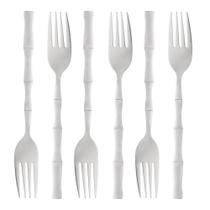 6 Garfos para Mesa Bambu Elegant de Aço Inox Lyor