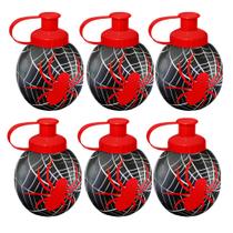 6 Garrafa Infantil Bola Lembrancinha Homem Aranha 300ml