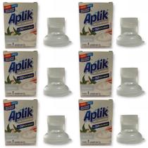 6 Gel Desodorizador Adesivo Perfumado com Aplicador Vaso até 150 Descargas 7g Marca Aplik - Envio Já
