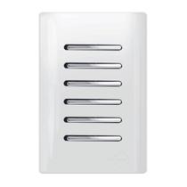 6 Interruptores Simples Cromado com Placa 4x2 Branco - DC-1200175 - NOVARA 6 Interruptores Simples Cromado com Placa 4x2 Branco - DC-1200175 - NOVARA