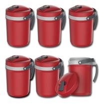 6 Jarra Térmica PU Vermelha 2,5L Não Pinga Tereré Suco Chá 6 Jarra Térmica PU Vermelha 2,5L Não Pinga Tereré Suco Chá