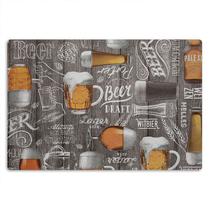 6 Jogo Americano Beer Wood - Cerveja Impermeável Pvc