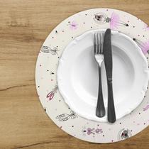 6 Jogo Americano Infantil Redondo PVC Mesa Posta Bailarina 6 Jogo Americano Infantil Redondo PVC Mesa Posta Bailarina