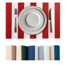 6 Jogo Americano Navy Alto Padrão Impermeável Pvc Br Vm