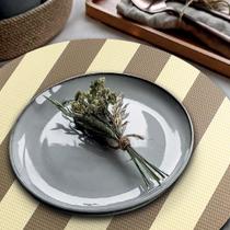 6 Jogo Americano Navy Alto Padrão Impermeável Redondo Bg Cho