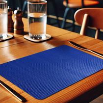 6 Jogo Americano PVC Antiderrapante Flex Resistente Azul