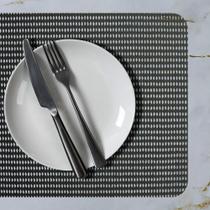 6 Jogo Americano PVC Preto Antiderrapante 29 x 44cm