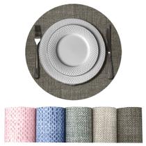 6 Jogo Americano Redondo Napoli Florença Impermeável Pvc Vr