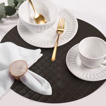 6 Jogo Americano Redondo PVC Mesa Posta Matelasse Marrom 6 Jogo Americano Redondo PVC Mesa Posta Matelasse Marrom