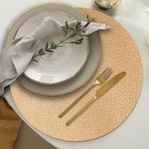 6 Jogo Americano Redondo Sousplat Mesa Posta Luxo Plh Ljc