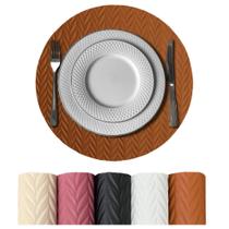 6 Jogo Americano Roma Alto Padrão Impermeável Redondo Vr