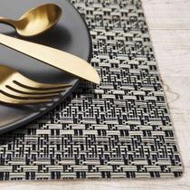 6 Jogo Americano Tela Trançado Trama Rústico Resistente MR