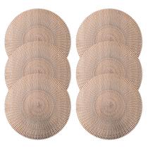 6 Jogo de Mesa Americano Redondo Para Prato 38,5cm Bronze