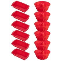 6 Jogo Formas Silicone Espiral 23,5cm e para Pães Sortida