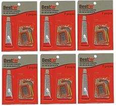 6 Kit Completo Borracheiro Reparo Pneu De Bicicletas 7 Peças - Bestfer