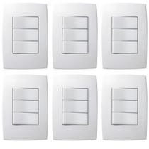 6 Kit Interruptor C/ Placa 3m Simples Branco 250v Pialplus 6 Kit Interruptor C/ Placa 3m Simples Branco 250v Pialplus