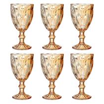 6 Kit Taça Vidro Ambar Metalizada 330ML Drinks/Vinho Luxo 6 Kit Taça Vidro Ambar Metalizada 330ML Drinks/Vinho Luxo