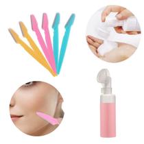 6 Lâmina Navalha Rosto Depilação Dermaplane Frasco Pump Face 6 Lâmina Navalha Rosto Depilação Dermaplane Frasco Pump Face