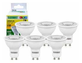 6 Lâmpada De Led Dicróica Mr16 Tdl 50 7w Gu10 Taschibra 2700k