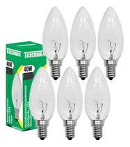 6 Lâmpada Incandescente Taschibra Vela 40w 2700k E14 127v