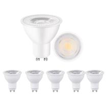 6 Lâmpada Led Dicroica Bivolt Gu10 7w Mr16 Branco Quente 24