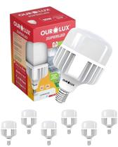 6 Lâmpadas de LED Alta Potência T 80w Bivolt Base E40 Cor da Luz 6500k Branco Frio Ourolux