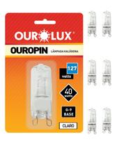 6 Lâmpadas Halógenas G9 40w 127v Clara Ourolux Cor da Luz Branco Quente 2800K