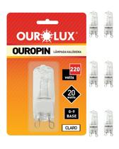 6 Lâmpadas Halógenas Ourolux Base G9 20W 220V Cor da Luz 2800K Branco Quente 6 Lâmpadas Halógenas Ourolux Base G9 20W 220V Cor da Luz 2800K Branco Quente
