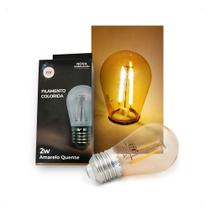 6 Lâmpadas LED Bolinha Filamento Retrô 2W 220V E27 - Bulbo e Luz Âmbar 2700K