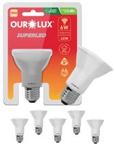 6 Lâmpadas Par20 Ourolux Led 6w Base E27 Ip65 Bivolt Cor da Luz 6500k Branco-frio
