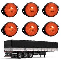 6 Lanterna Frontal Carreta LED Âmbar 65mm c/ Sup. - Conect.