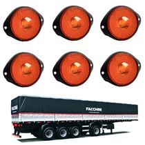 6 Lanterna Frontal Facchini LED Âmbar 65mm c/ Suporte - Fio