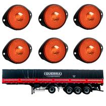 6 Lanterna Frontal Guerra LED Âmbar 65mm c/ Suporte - Fio