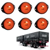 6 Lanterna Frontal Noma LED Âmbar 65mm c/ Suporte - Fio