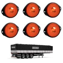 6 Lanterna Frontal Randon LED Âmbar 65mm c/ Suporte - Fio