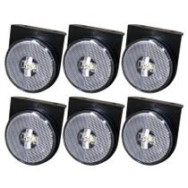 6 Lanterna Lateral Caminhão Led 85mm Carreta Randon Cristal