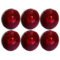 6 Lanterna Lateral Carreta Led 65mm Randon Caminhão Vermelha