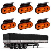 6 Lanterna Lateral Carreta LED Âmbar c/ Suporte - Fio 6 Lanterna Lateral Carreta LED Âmbar c/ Suporte - Fio