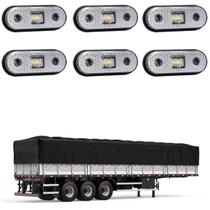 6 Lanterna Lateral Carreta LED Cristal Saída Fios
