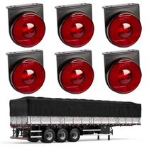 6 Lanterna Lateral Carreta LED Rubi 85mm c/ Sup. - Conect.