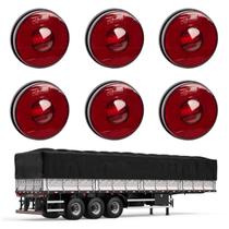 6 Lanterna Lateral Carreta LED Rubi 85mm Saída Conector