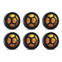 6 Lanterna Lateral Degrau Com Aro Tela Base Reta Gf0123am