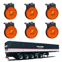 6 Lanterna Lateral Facchini LED Âmbar 65mm C/ Sup. - Conect.