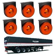 6 Lanterna Lateral Facchini LED Âmbar 85mm c/ Suporte - Fio