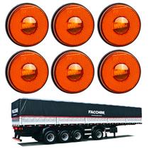 6 Lanterna Lateral Facchini LED Âmbar 85mm Saída Fios