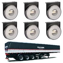 6 Lanterna Lateral Facchini LED Cristal 85mm c/ Sup e Conec