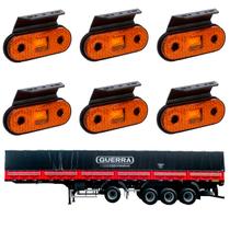 6 Lanterna Lateral Guerra LED Âmbar c/ Suporte - Fio