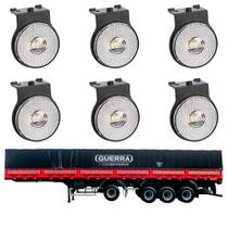 6 Lanterna Lateral Guerra LED Cristal 65mm Suporte e Conec.