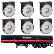 6 Lanterna Lateral Guerra LED Cristal 85mm c/ Suporte - Fio